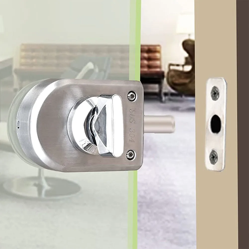 

Stainless Steel Glass Door Lock Rotary Knob Open Close Floor Latch Lock Bolt Ground Lock For Bathroom Toilet Hotel Glass Door