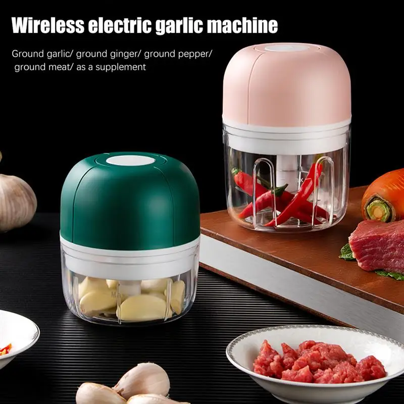 

100/250ml Mini Garlic Chopper 45W USB Garlic Press Rechargeable Electric Food Vegetable Meat Grinder Kitchen Accessories