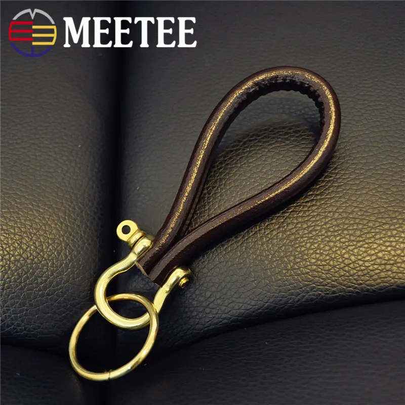 MEETEE Ретро кожа ручная работа латунная воловья D Скоба кольцо в виде застежки