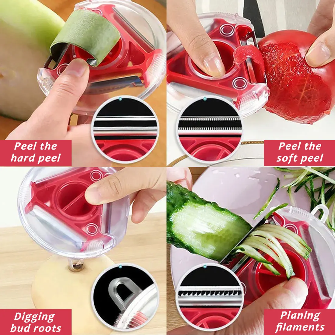 

Magic Trio Peeler Set Slicer Stainless Steel Peeler Shredder Julienne Cutter Multi Peel Blade Zesters Grater Kitchen Tool