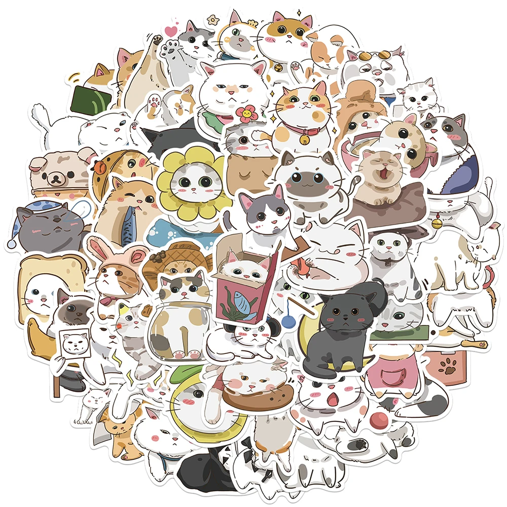 

10/30/62pcs Cute Kawaii Cats Animal Graffiti Stickers For Kids Cartoon Decals DIY Diary Suitcase Laptop Guitar Wall Sticker Toys