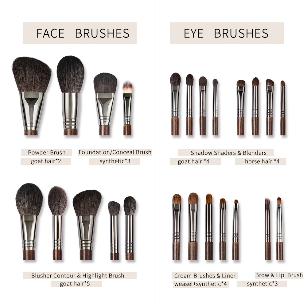 Набор кистей для макияжа OVW из натурального козьего волоса | Красота и здоровье