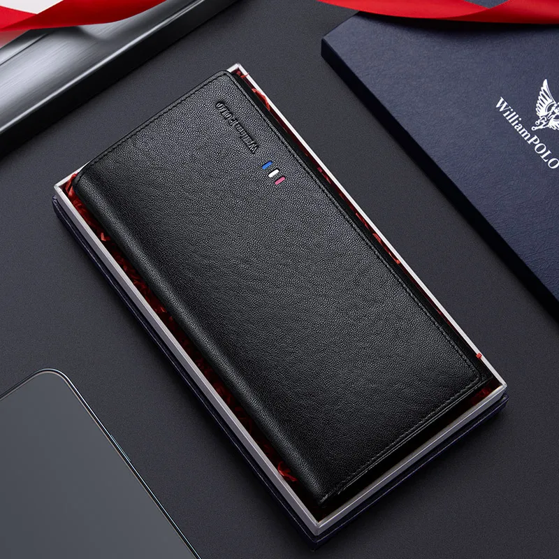 Кошелек мужской из воловьей кожи Длинный кошелек в ретро-стиле