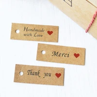 100pcs brown kraft paper hang tags wedding party favor label thank you gift cards packaging bags decor for hair accessories diy