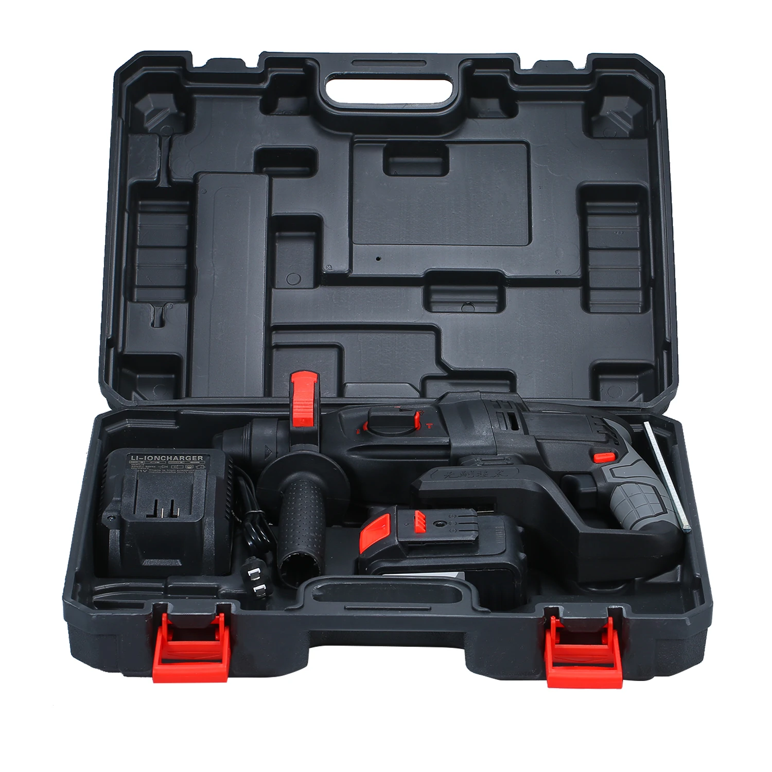 

21V Brushless Cordless Electric Drill Hammer Drill Impact Drill Adjustable Grip Handle 980 RPM with Battery Demolition Kit