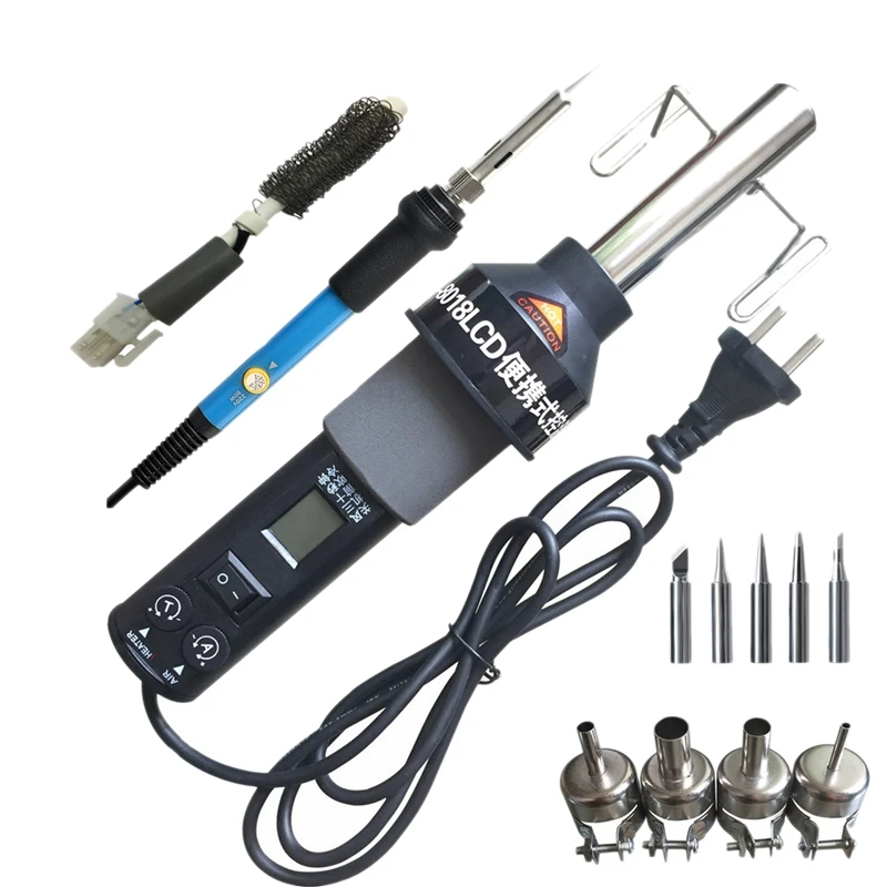 

Eu Plug,Gj-8018Lcd 220V 450W Degree Adjustable Electronic Heat Hot Air Desoldering Soldering Station+Electric Soldering Iron