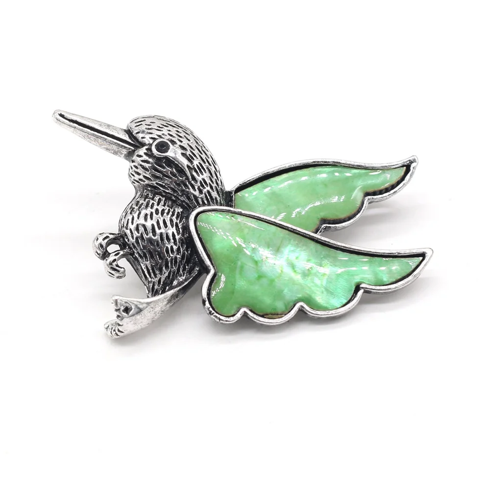 

Hummingbird Brooches Antique Silver Color Alloy Bird Brooches for Women Designer Party Dress Coat Accessories Fashion Jewelry