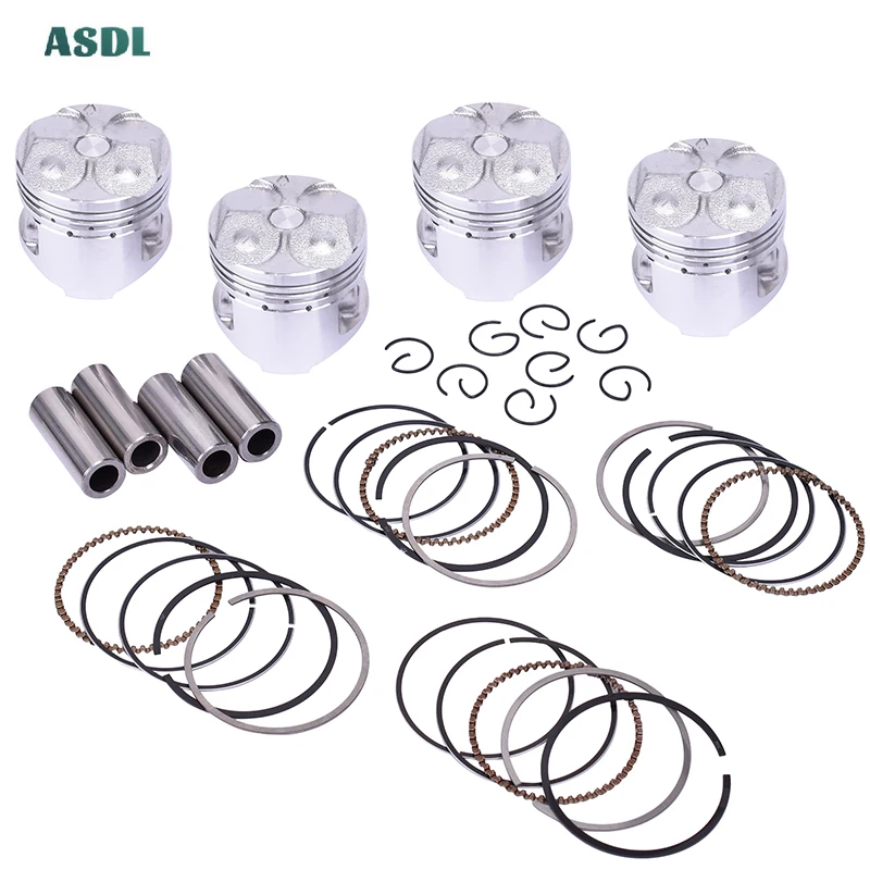 

4PCS STD Cylinder Bore Size 49mm Pin 14mm Motorcycle Engine Piston Rings Set For YAMAHA FZ250 FZR250R +100 Oversize 1.00 +1.00mm