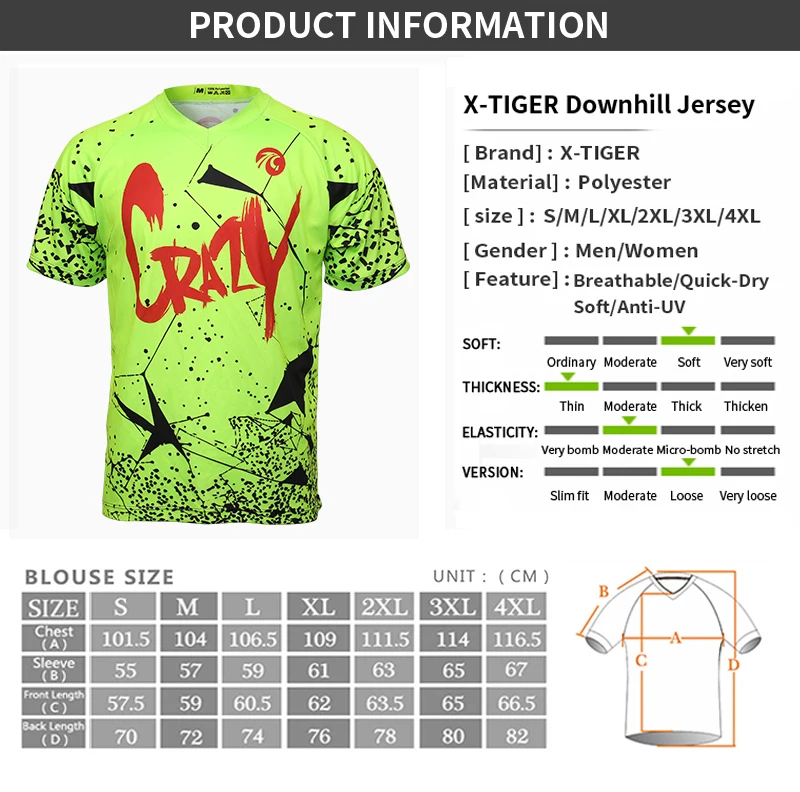 X-Tiger бренд нижние трикотажные изделия Дышащая MTB велосипед DH рубашка мотокросса Спортивная одежда для велоспорта майки быстросохнущая рубашка для горного велосипеда