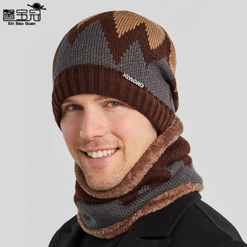 

Outdoor men's winter flame knitted wool hat fashionable versatile warm cycling windbreaker