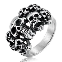 stainless steel skull rings for men jewelry titanium steel fashion gothic punk skull ring biker 316l