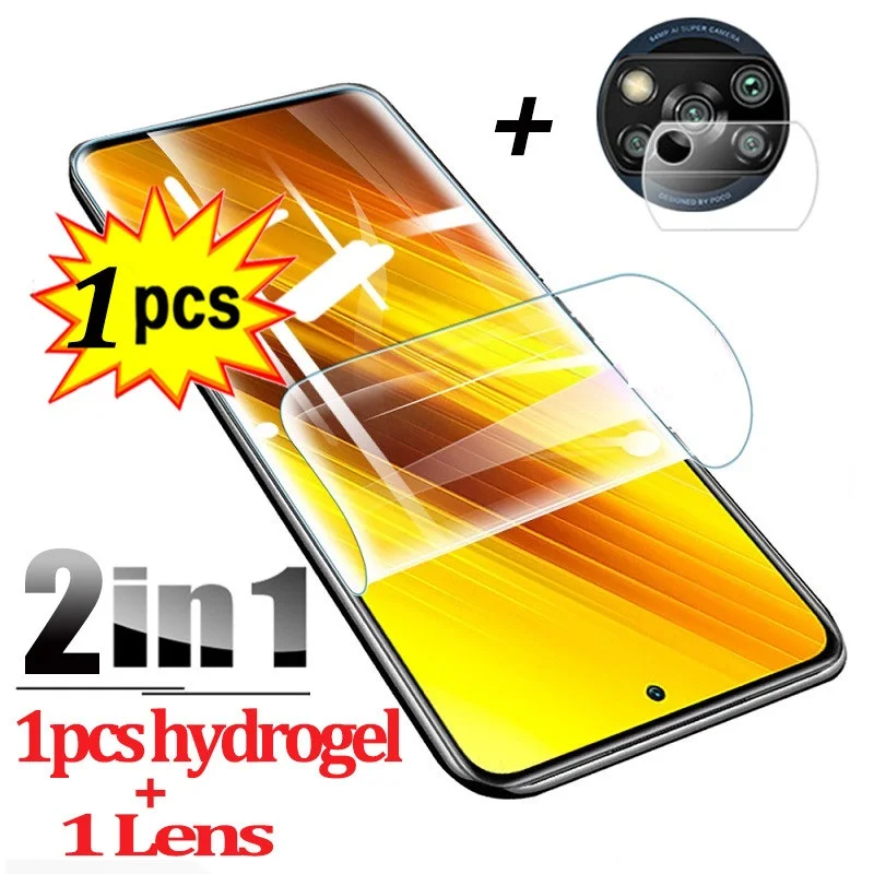 

Гидрогелевая Защитная пленка для экрана Xiaomi Poco X3 M3 F2 Pro Pocophone F1, пленка для камеры телефона Poco X3 NFC