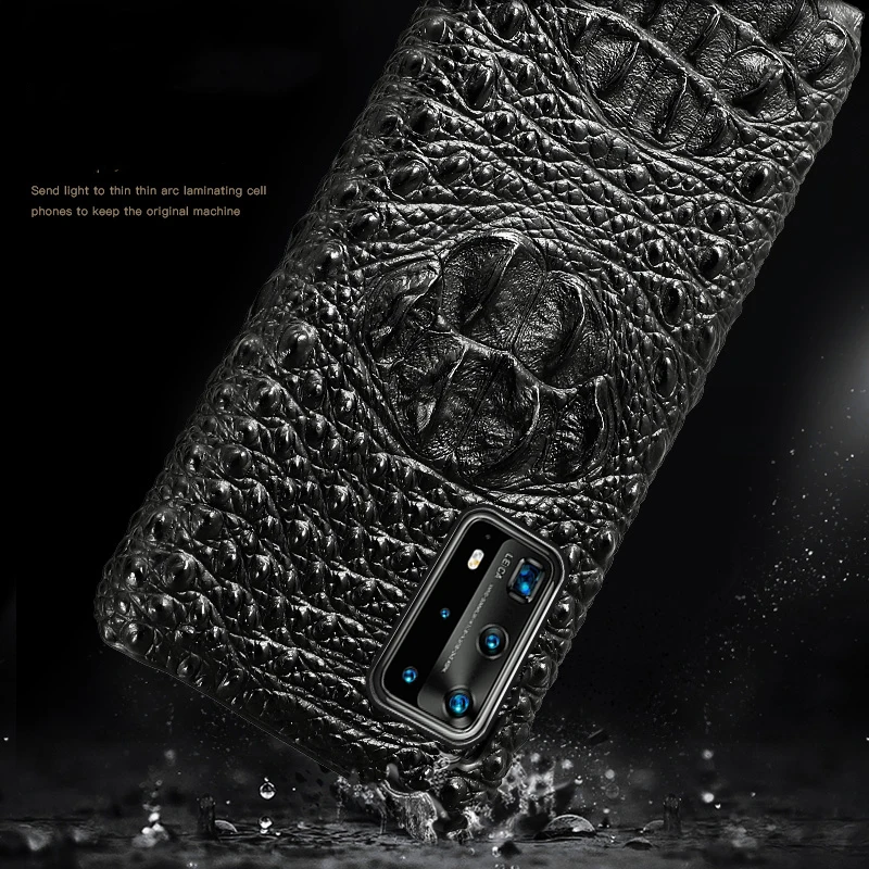 Чехол из натуральной кожи с крокодиловым узором для телефона Huawei nova 5T Mate 20 30 40 pro