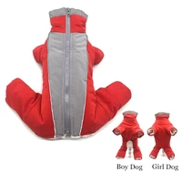 winter pet clothes for dogs reflective waterproof dog coat jacket warm fleece puppy jumpsuits chihuahua french bulldog clothing