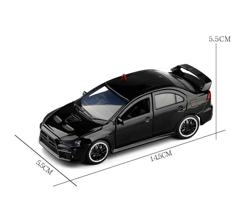 

1/32 Simulation Alloy Lancer EVO IX 9 Police Model Toy Car Sound Light EVO X 10 Die Cast Car For Children Gift Toys