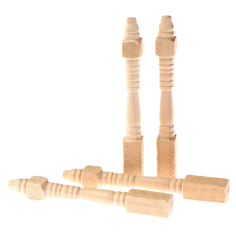 

4pcs/lot DIY Wooden Chair Table Leg Accessories 1:12 Doll House Miniature Furniture Toys