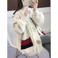 fall 2021 autumn women new hot selling crop top sweater cardigan women korean fashion netred casual knitted ladies tops bay186