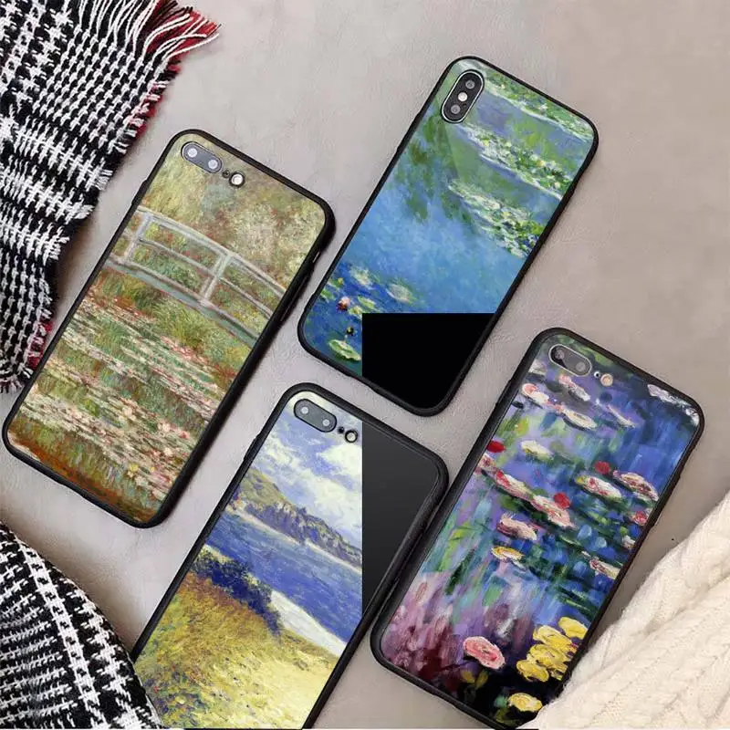 

Claude Monet Retro art painting Phone Case Tempered glass For iphone 6 7 8 plus X XS XR 11 12 13 PRO MAX mini