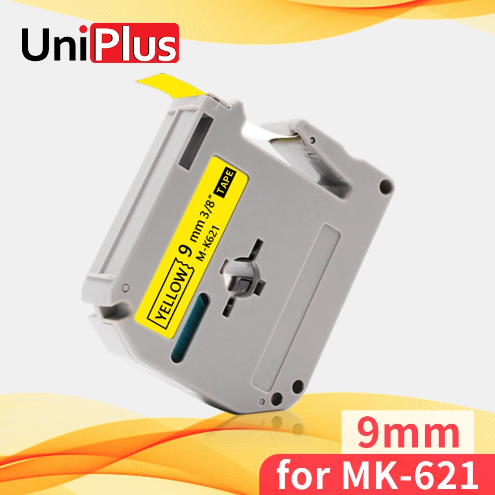 UniPlus MK631 MK 631 совместимый с Brother лейбл скотч M K631 черный на желтом принтере лента 9 мм