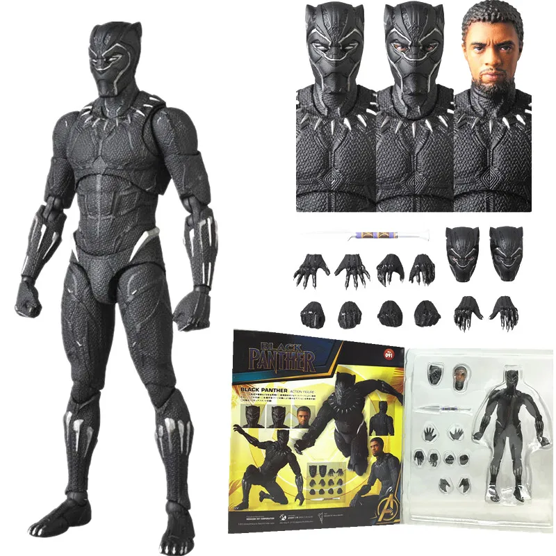 16 см MAF091 черный Pantheres King Wakanda фигурка Коллекционная модель игрушки Рождественский