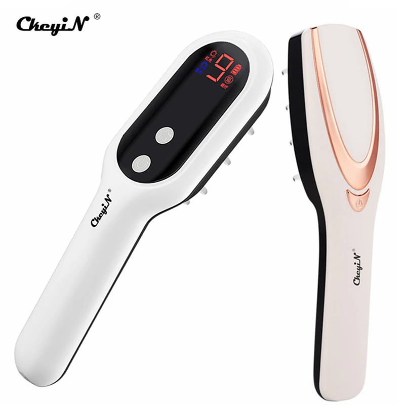 

Electric Scalp Massager Blue Red Light Therapy Hair Growth Comb Magnetic Head Massage Brush Cordless Hair Brush Relieve Fatigue