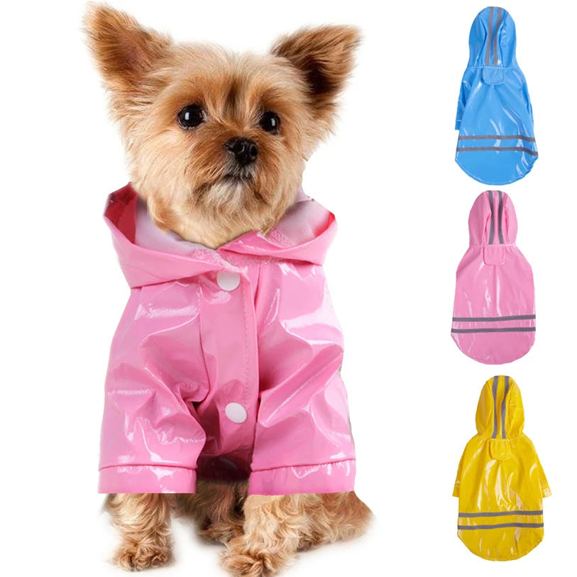 Summer Outdoor Puppy Pet Rain Coat S-XL Hoody Waterproof Jackets PU Raincoat for Dogs Cats Apparel Clothes Wholesale #F#40JE14