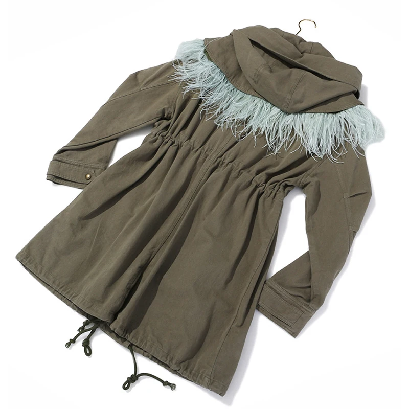 

[EAM] Loose Fit Cotton-padded Split Two Piece Jacket New Fur Hooded Long Sleeve Women Coat Fashion Tide Spring Autumn 2021 1K923