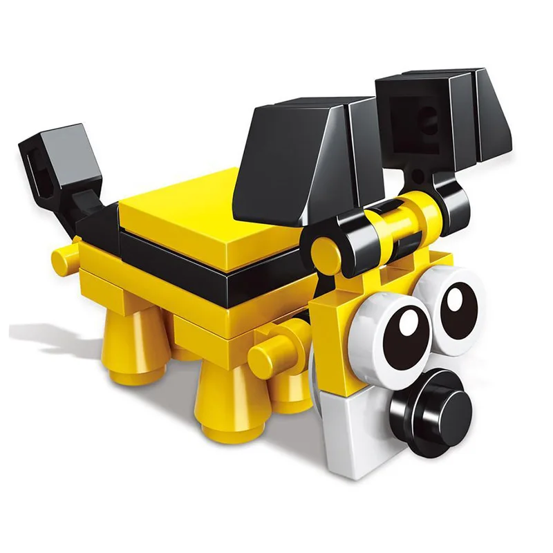 

2021 Children assembling building blocks toy fantasy zoo set small particles fight plug diy building blocks gift for birthday