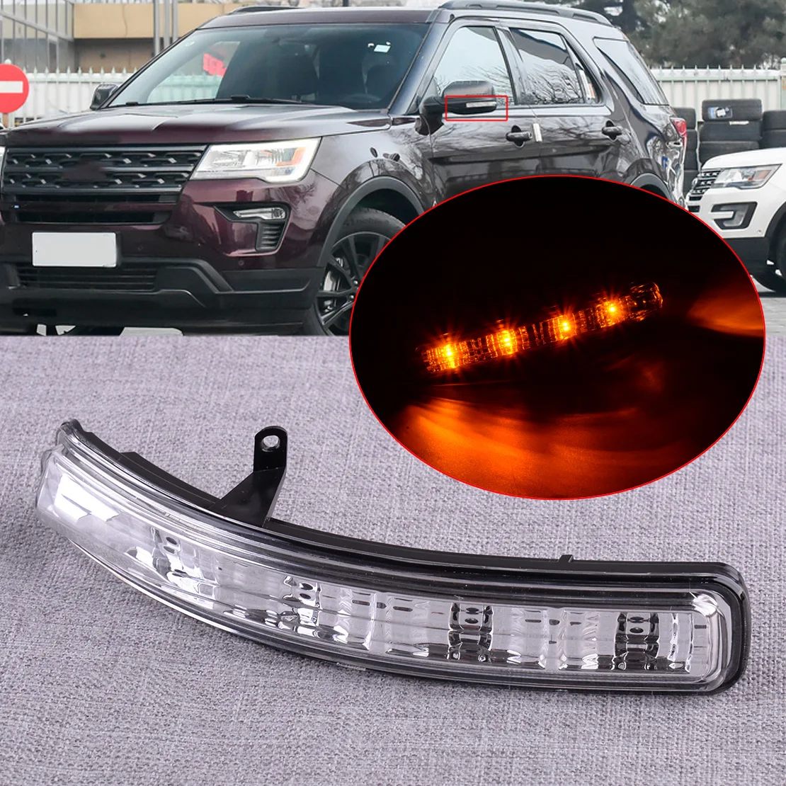 

New Left LED Side Rearview Mirror Turn Signal Light Lamp Fit For Ford Explorer BB5Z13B375A 2019-2017 2016 2015 2014 2013-2011