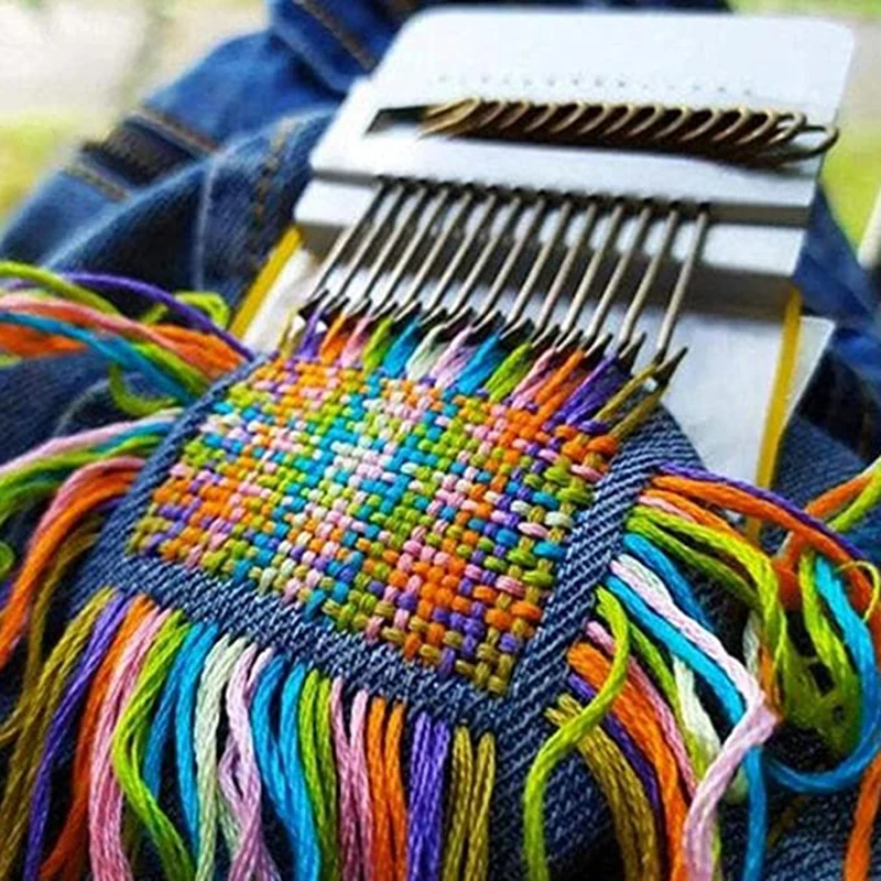 Small Loom Portable Darning Machine Cloth Repair Accessory Multifunction Knitting Tool for Mending Clothes Jeans Socks | Дом и сад