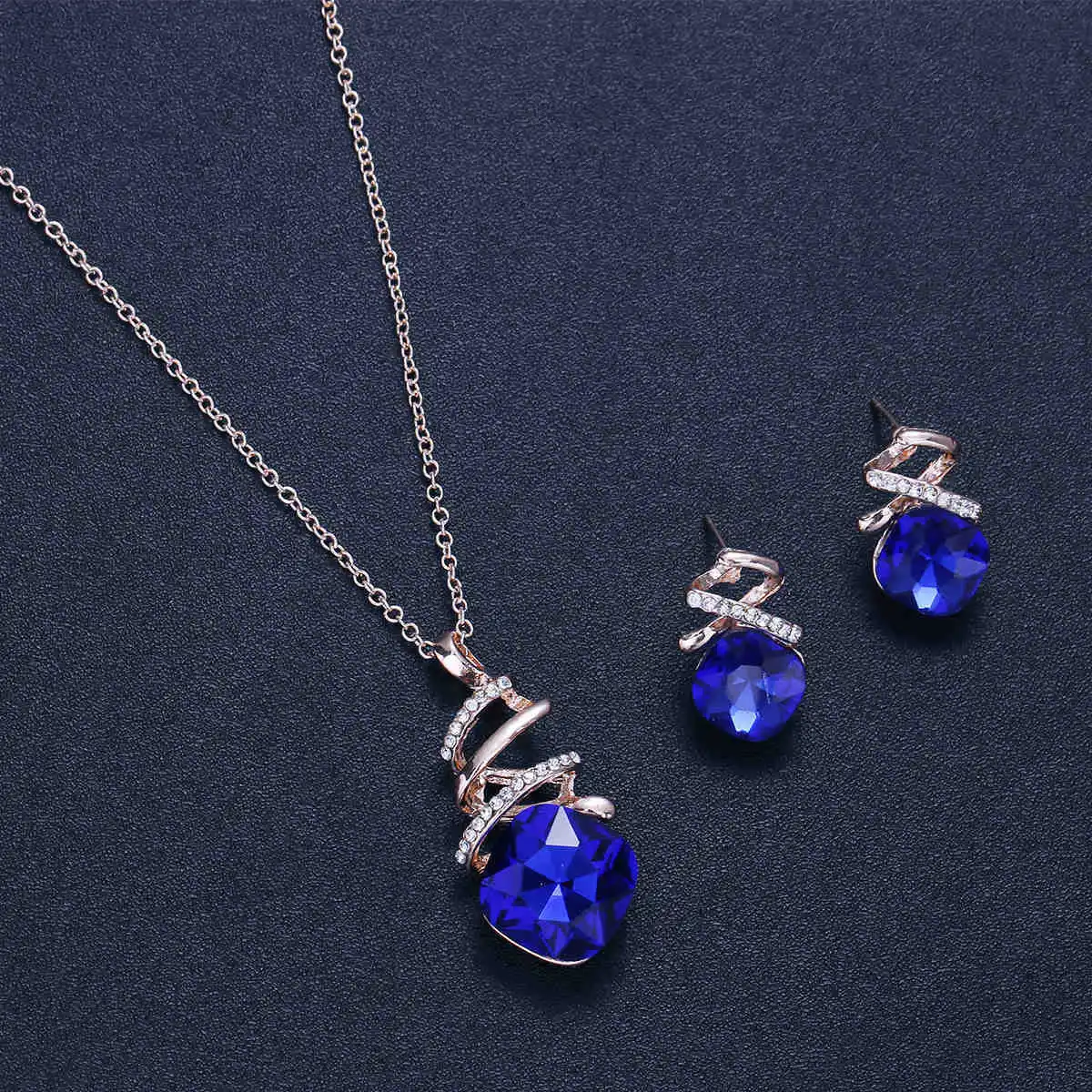 TSHOU228 Фиолетовый Кристалл женский Ювелирный Комплект кристалл свадебное