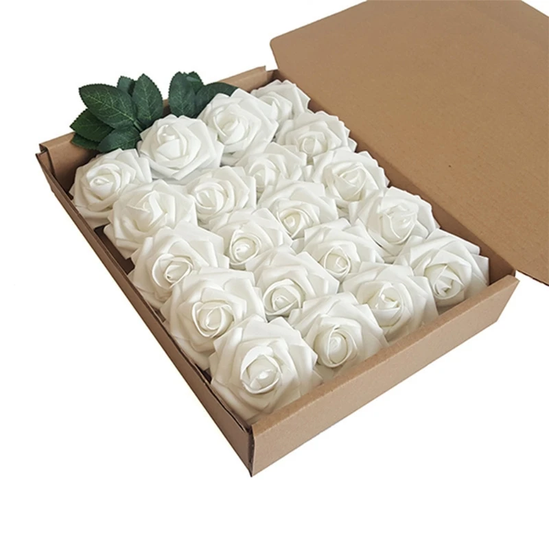 

Искусственные цветы, розы из латексной пены, 20 шт., искусственные розы с стеблями