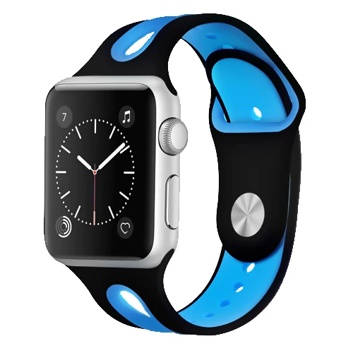 black blue Спортивный ремешок для apple watch pulseira apple watch 4, 3, 5, ремешок 44 мм, 40 мм, iwatch band 42 мм, 38 мм, браслет correa, ремешок для часов - Цвет ремешка: black blue