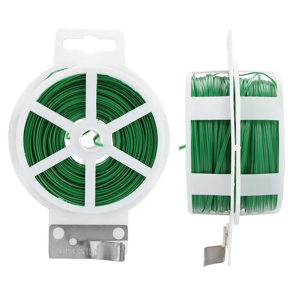 

Strapping Rope Garden Tie Useful 100m Green Wire Gardening Plastic Coated Binding Wire Flower