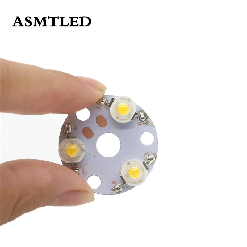 

1Pcs 3W 5W 7W 35mil LED Chip Beads With 23mm 30mm 48mm Round PCB White/Warm white Led Cree Flashlight Car Light Diode Power Chip