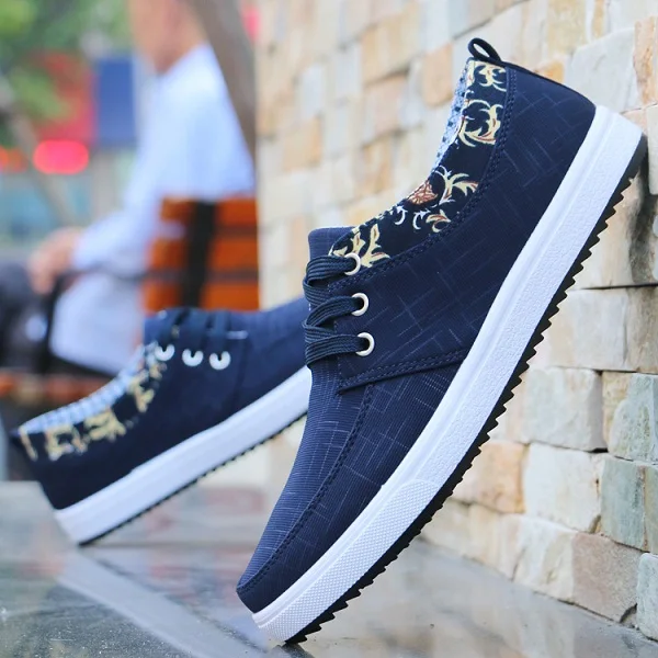 

New Canvas Shoes Men Fashion Casual Shoes Low Top Lace-up Men's Sneakers Hard-wearing Non-slip Male Flat Shoes Zapatos De Hombre