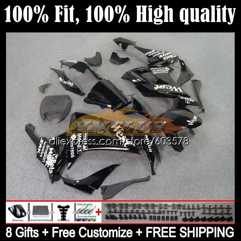 

Injection Body For KAWASAKI NINJA ZX-10R 124CL.9 ZX 10R 10 R 1000CC ZX10R 08 09 10 ZX1000 C 2008 2009 2010 Fairing Black West