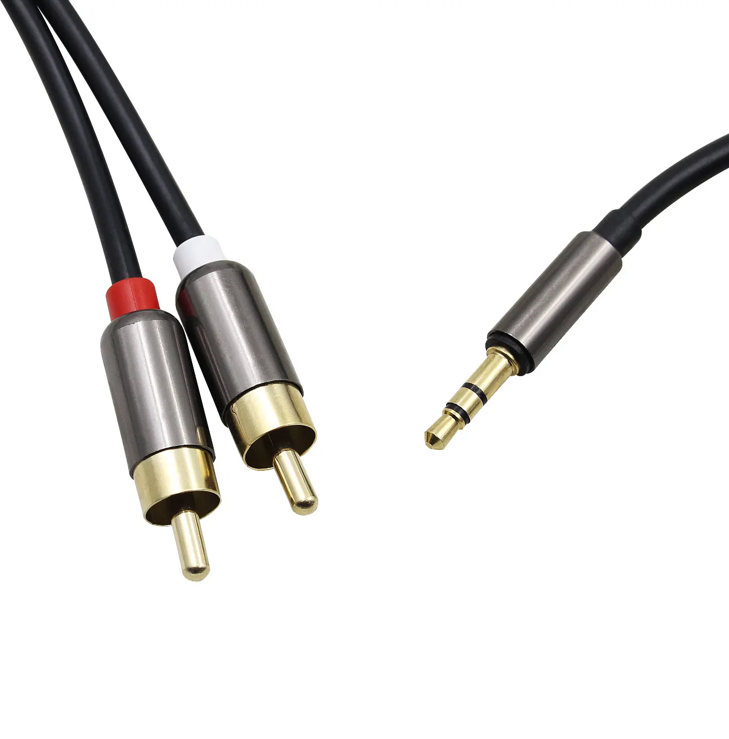 Metal Case 3.5mm Male to 2RCA Audio Stereo Y Splitter Cable for Amazon Anker Logitech Sony JBL Speakers |