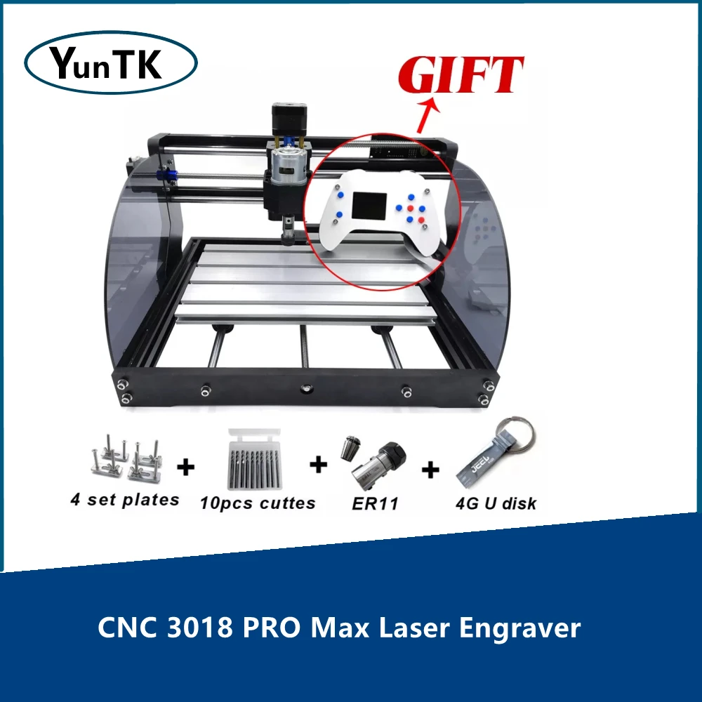 

CNC 3018 PRO Max Laser Wood Engraver CNC Router Machine GRBL ER11 Hobby DIY Engraving Machine for Wood PCB PVC + Offline