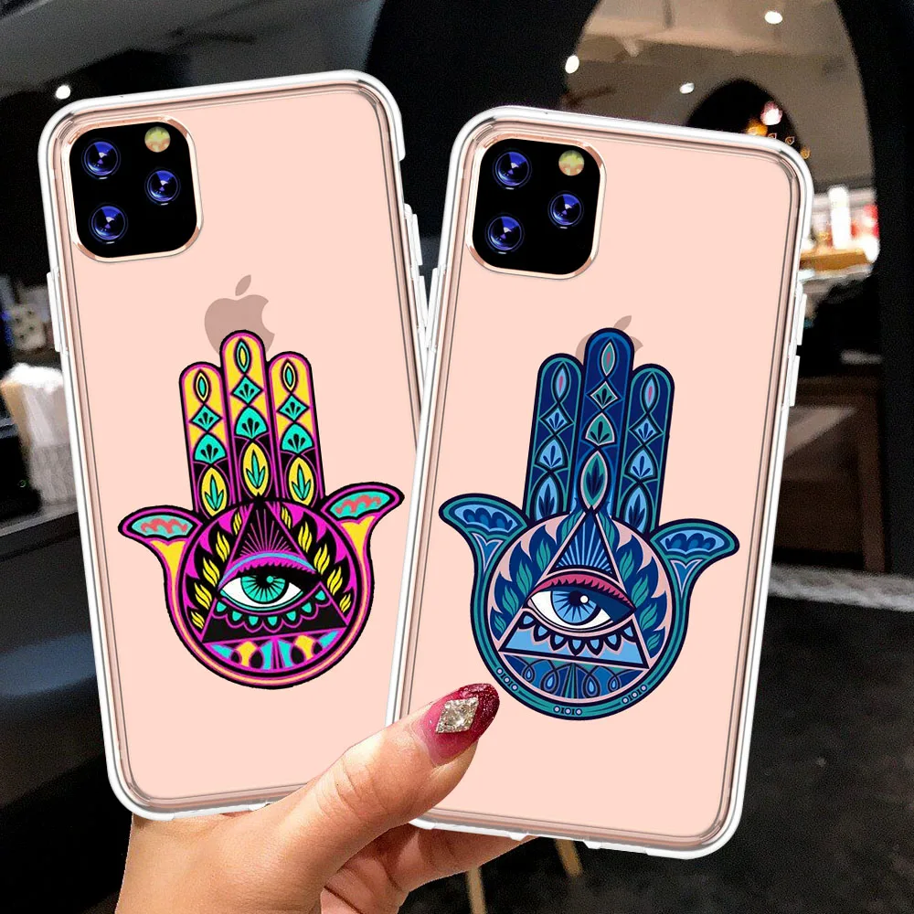 

Fashion lucky Blue Evil Eye Abstract Art Soft Clear Phone case For Apple iPhone 11 12 Pro Max 8 7 6 6S Plus XR X XS Max SE2020