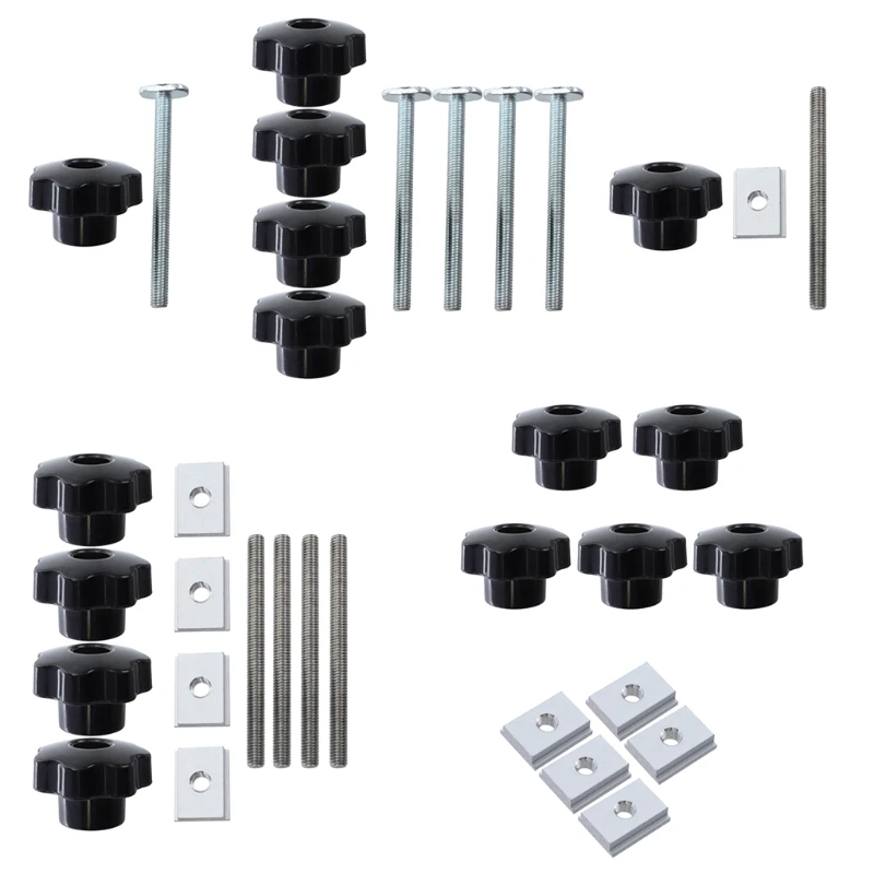 

Handle T-slot Slider Miter T-track Jig Screw Fixture Table Saw Router Chute Rail Special Accessories Woodworking Tool Set