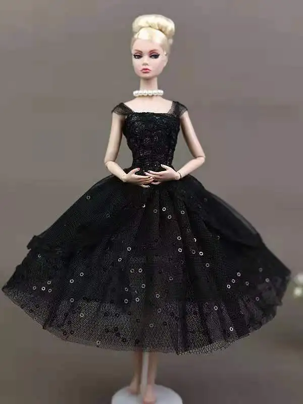 

11.5" Fashion Black Lace Doll Dress for Barbie Clothes 1/6 BJD Dolls Accessories Princess Party Gown Clothing DIY Toys Girl Gift