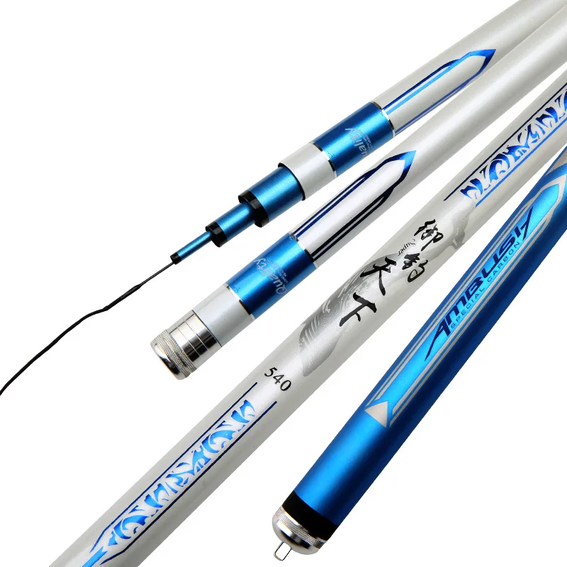 Телескопическая рыболовная удочка Tenphar AMBUS Sky Blue сверхпрочная из