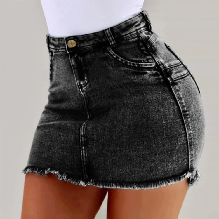 

2021 new summer women's jeans skirt sexy wash bag hip Skirt 4 colors
