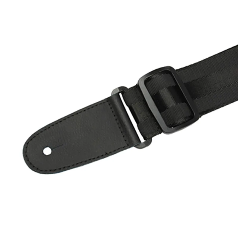 

Black Personality Adjustable Wide Electric Acoustic Bass Electric Guitar Folk Guitar Bass Strap Leather Guitar Strap