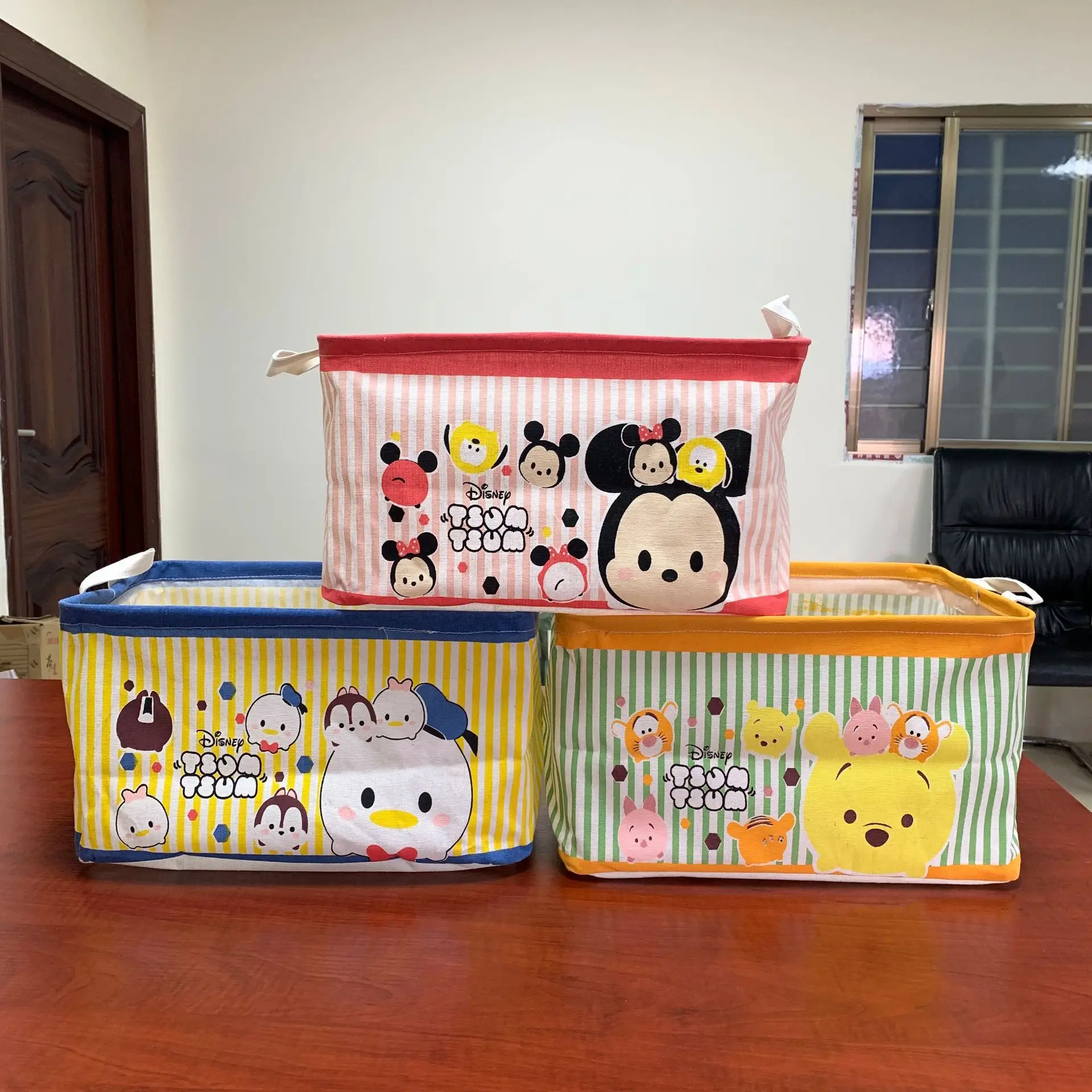 

Disney Pooh Canvas Folding Storage Basket Snacks Storage Toys Organize Storage Box Storage Basket