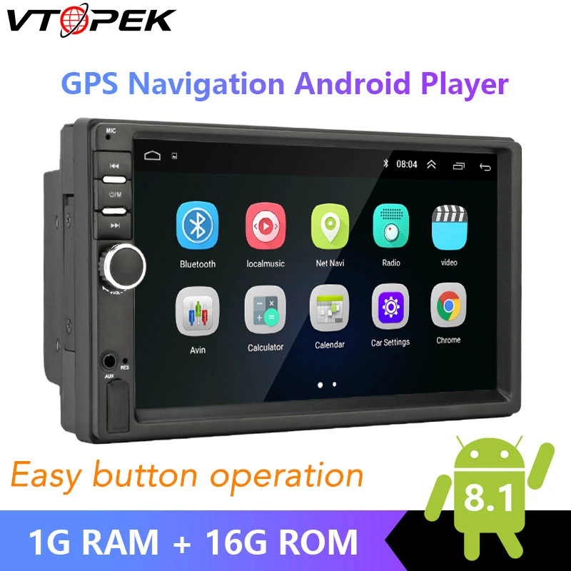 Vtopek 7 ''Android автомобильное радио GPS навигация 2din Авто Аудио мультимедийный