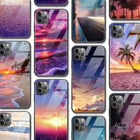 ciciber beach dusk sky case for iphone 12 case for iphone 12 11 xr pro xs max mini x 7 8 6 6s plus se 2020 tempered glass funda