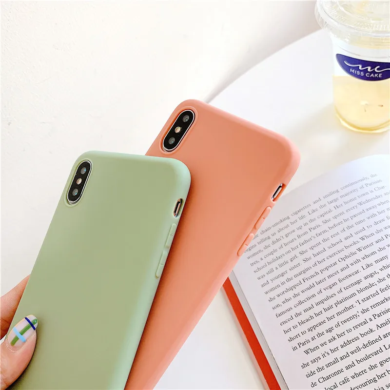 Роскошные мягкие матовые цветные чехлы для iPhone 11 7plus 8 6 6s X XS max XR 5 фотоэлементов