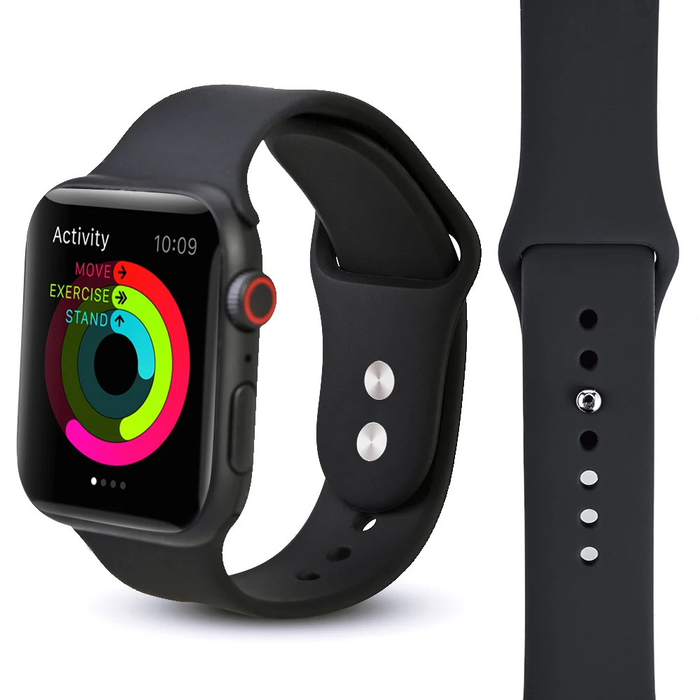 42 мм 38 мм ремешок для Apple Watch 3 сменный ремешок для iwatch 4 3 2 1 Ремешок силиконовый ремешок для iwatch умные аксессуары Z2 - Цвет: Черный